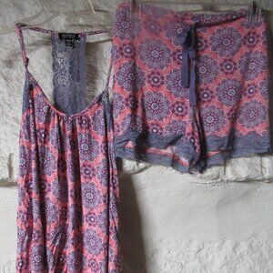 Jones New York 2pc. Pink and Purple Cami/Shorts Sleep Set Size M